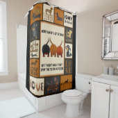 私は私のダックスフントが大好き。細君は命が惜しい シャワーカーテン (インサイチュ)