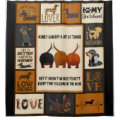 私は私のダックスフントが大好き。細君は命が惜しい シャワーカーテン (正面)