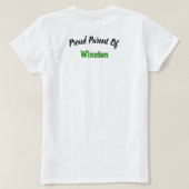 私は私のダックスフントが大好き：緑と黒 Tシャツ (デザイン裏面)