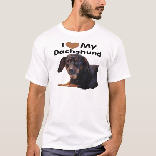 私は私のダックスフントを愛します Tシャツ (正面)