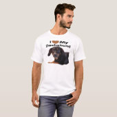 私は私のダックスフントを愛します Tシャツ (正面フル)