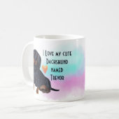 私は私のダッシュント黒い漫画カスタムの犬が大好き コーヒーマグカップ (正面左)