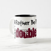 私は私のダブル遊ベースになりたい ツートーンマグカップ (正面左)