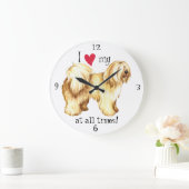 私は私のチベタンテリアを愛します ラージ壁時計 (ホーム)