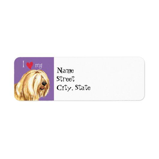 私は私のチベットテリアが大好き ラベル (正面)