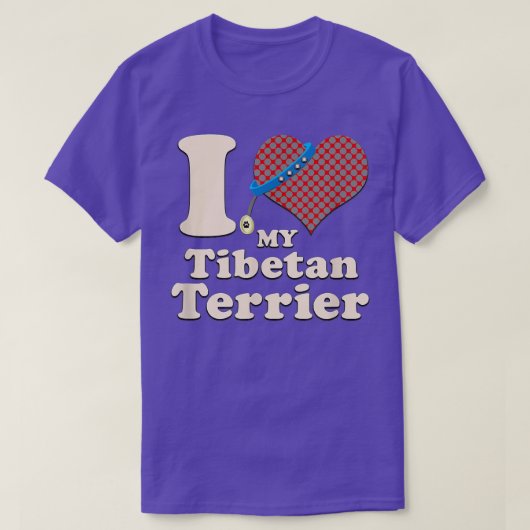 私は私のチベットテリアハート犬のオーナー Tシャツ (デザイン正面)