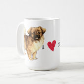 私は私のチベット語スパニエル犬 コーヒーマグカップ (正面左)