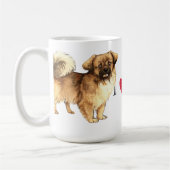 私は私のチベット語スパニエル犬 コーヒーマグカップ (左)