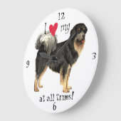 私は私のチベット語マスティフが大好き ラージ壁時計 (傾斜)
