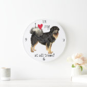 私は私のチベット語マスティフが大好き ラージ壁時計 (ホーム)