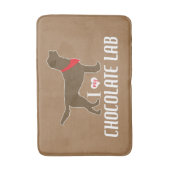 私は私のチョコレートラボバスルームが大好き バスマット (正面縦)