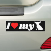 私は私のチワワが大好き バンパーステッカー (車上)