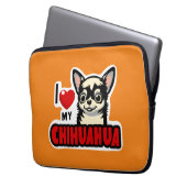 私は私のチワワが大好き ラップトップスリーブ (正面左)
