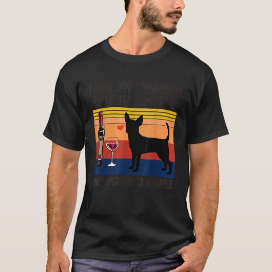 私は私のチワワとワインを愛し、3人のf tシャツ (正面)