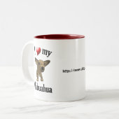 私は私のチワワのマグを愛します ツートーンマグカップ (正面左)