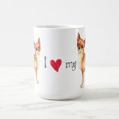 私は私のチワワを愛します コーヒーマグカップ (中央)