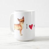 私は私のチワワを愛します コーヒーマグカップ (正面左)