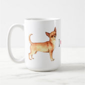 私は私のチワワを愛します コーヒーマグカップ (左)