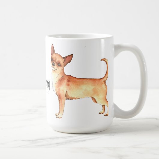 私は私のチワワを愛します コーヒーマグカップ (右)