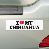 私は私のチワワを愛します バンパーステッカー (車上)