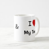 私は私のチームおよび私のチームハートを私愛します! コーヒーマグカップ (正面右)