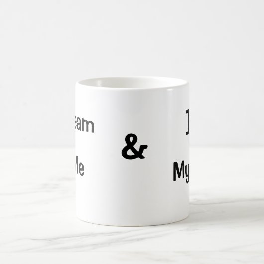 私は私のチームおよび私のチームハートを私愛します! コーヒーマグカップ (中央)
