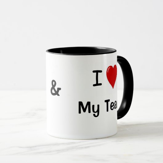 私は私のチームを愛し、私のチームは私を愛します! マグカップ (正面右)