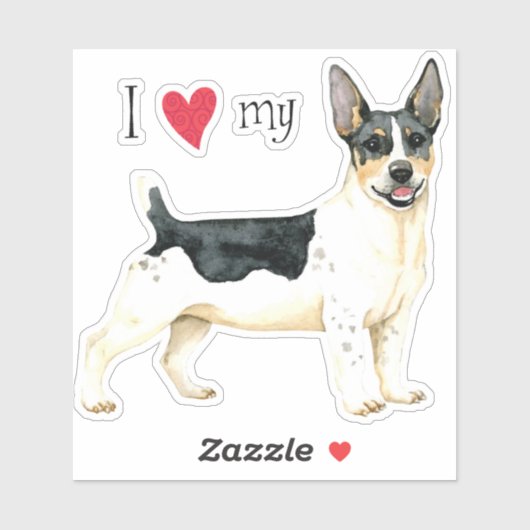 私は私のテディRooseveltテリアビニールのステッカーが大好き シール (シート)