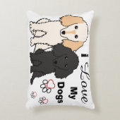 私は私のトイプードルの枕を愛します アクセントクッション (正面(垂直))