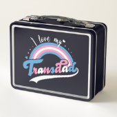 私は私のトランスパパが大好き | LGBTQ |トランスジェンダー メタルランチボックス (裏面)