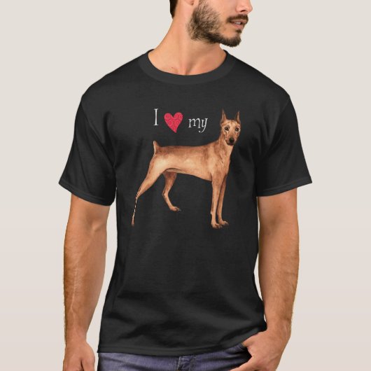 私は私のドイツのピンシャーを愛します Tシャツ (正面)