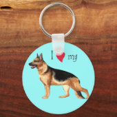 私は私のドイツの羊飼いが大好き キーホルダー (正面)