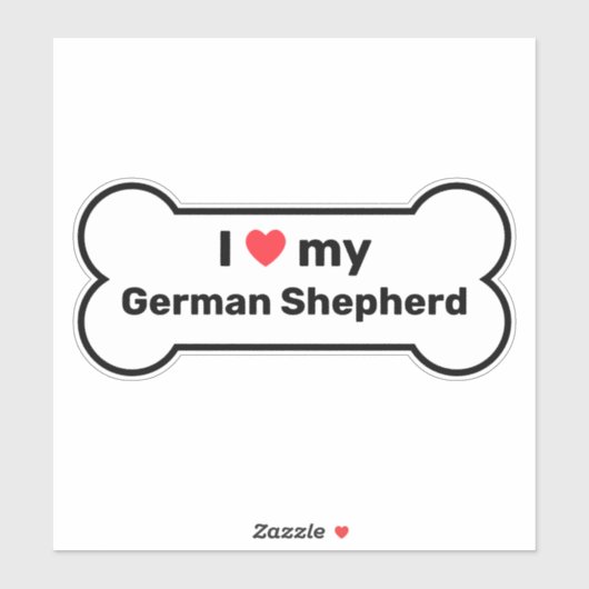 私は私のドイツの羊飼いの白いカスタム犬の骨が大好き シール (シート)