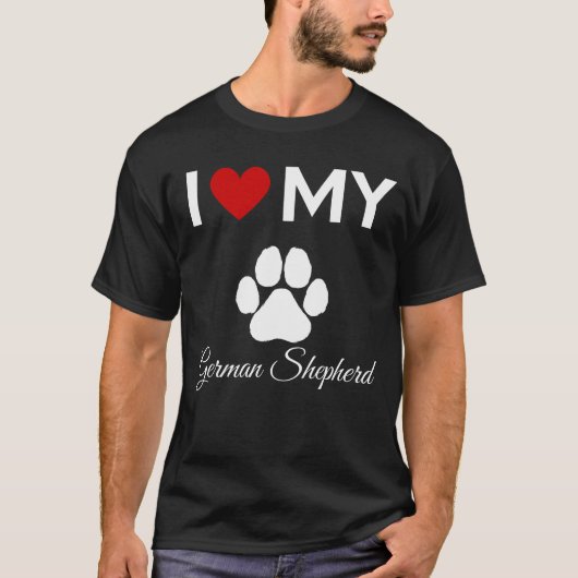 私は私のドイツの羊飼いカスタム文字が大好き Tシャツ (正面)