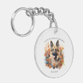 私は私のドイツの羊飼いフローラ犬のポートレートが大好き キーホルダー (正面左)
