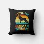 私は私のドイツの羊飼い犬ブルーブラウンの夕日が大好き クッション (正面)