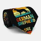 私は私のドイツの羊飼い犬ブルーブラウンの夕日が大好き ネクタイ (ロール)