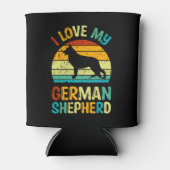 私は私のドイツの羊飼い犬ブルーブラウンの夕日が大好き 缶クーラー (正面)