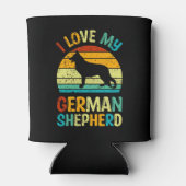 私は私のドイツの羊飼い犬ブルーブラウンの夕日が大好き 缶クーラー (裏面)