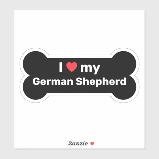 私は私のドイツの羊飼い黒いカスタム犬の骨が大好き シール (シート)