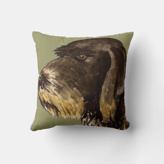 私は私のドイツのWirehairedポインターを愛します クッション (裏面)