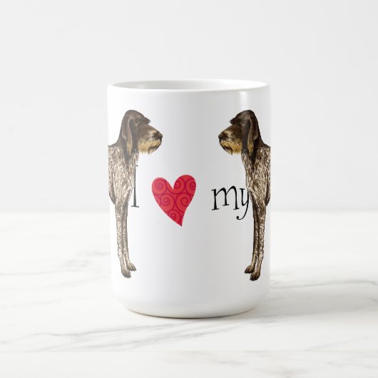 私は私のドイツのWirehairedポインターを愛します コーヒーマグカップ (中央)