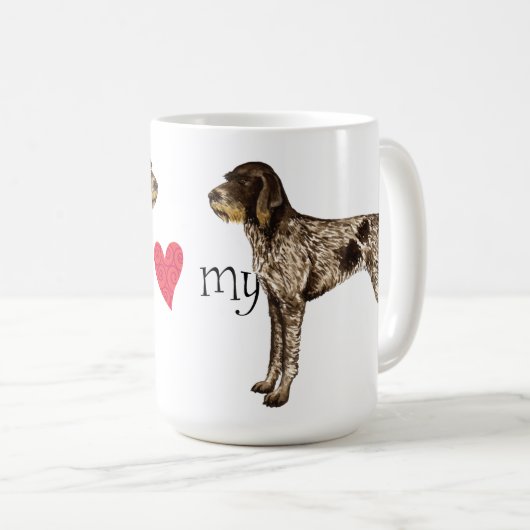 私は私のドイツのWirehairedポインターを愛します コーヒーマグカップ (正面右)