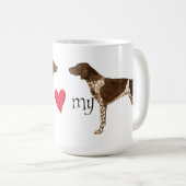 私は私のドイツShorthairedポインターを愛します コーヒーマグカップ (正面右)