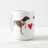 私は私のドイツShorthairedポインターを愛します コーヒーマグカップ (正面左)