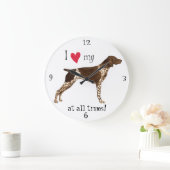 私は私のドイツShorthairedポインターを愛します ラージ壁時計 (ホーム)