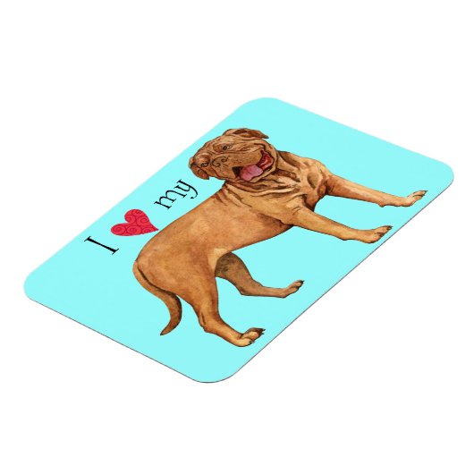 私は私のドグ・ド・ボルドーが大好き マグネット (左側)