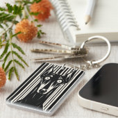 私は私のドバーマン不気味ヴィンテージゴシック美学が大好き キーホルダー (正面右)