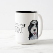 私は私のドードルを愛している ツートーンマグカップ (正面右)