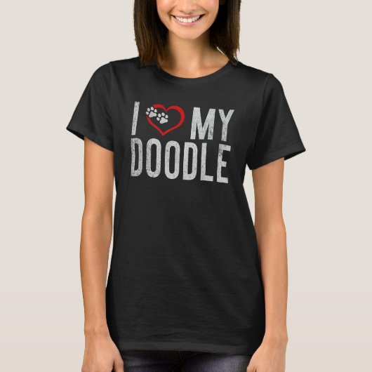 私は私のドードルゴールデンドードルが大好き Tシャツ (正面)